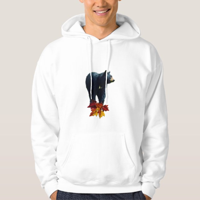 Walking Black Bear Animal Lover Shirt Hoodie (Framsida)