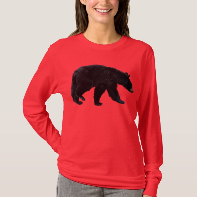 Walking Black Bear Animal Lover Shirt Tröja (Framsida)
