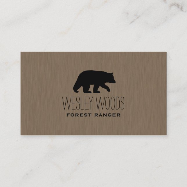 Walking Black Bear Silhouette | Enkelt Wildlife Visitkort (Framsida)