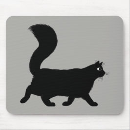 Walking Black Cat | Coola Kattunge med Fluffy Svan Musmatta