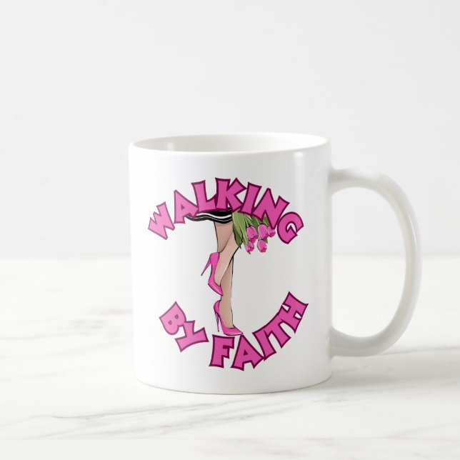Walking by Faith - Inspirational Christian Quote Kaffemugg (Höger)