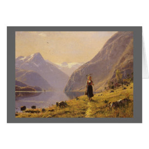 Walking by the Fjord Hälsningskort