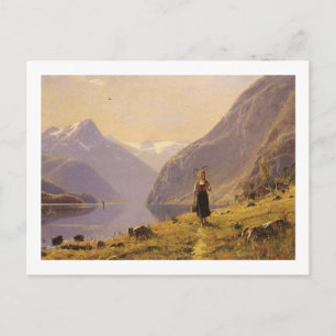 Walking by the Fjord Vykort