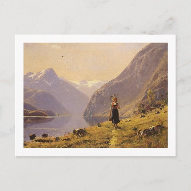 Walking by the Fjord Vykort (Framsida)