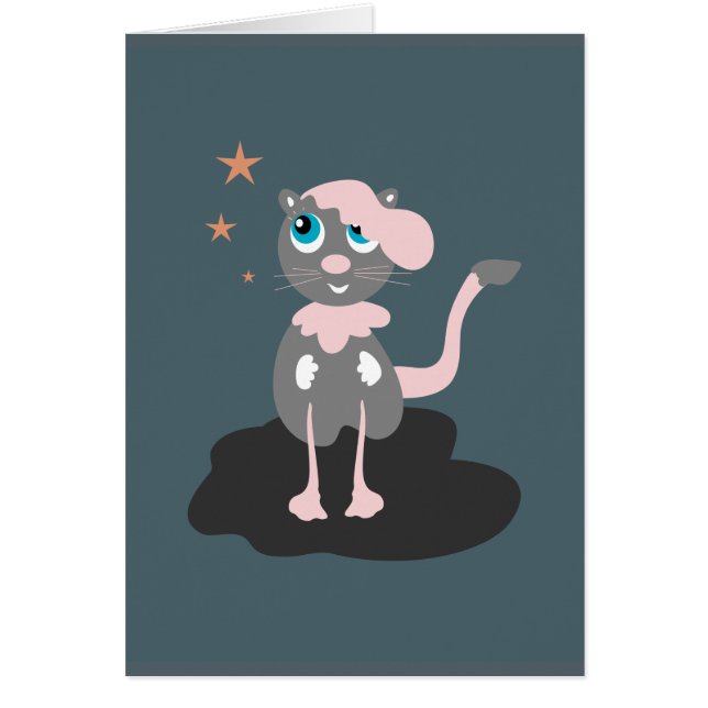 Walking Cat Hälsningskort (Framsidan)