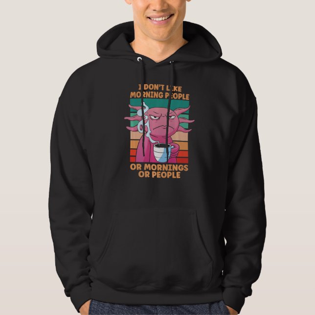 Walking Fish Salamander Lizard Coffee Axolotl Hoodie (Framsida)