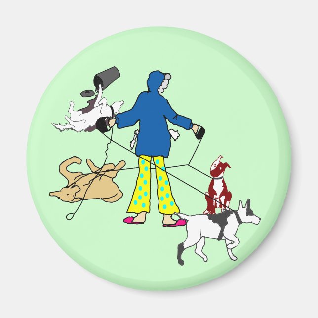Walking Flyball Hundar Magnet (Framsidan)