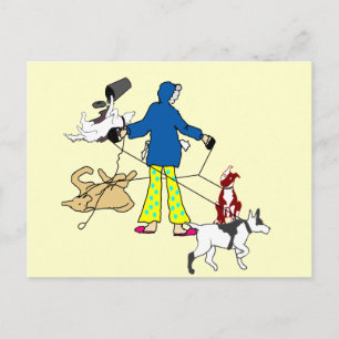 Walking Flyball Hundar Vykort