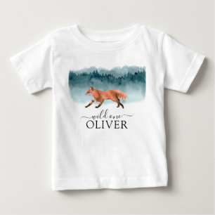 Walking Fox Vild 1 Birthday Baby T-Shirt