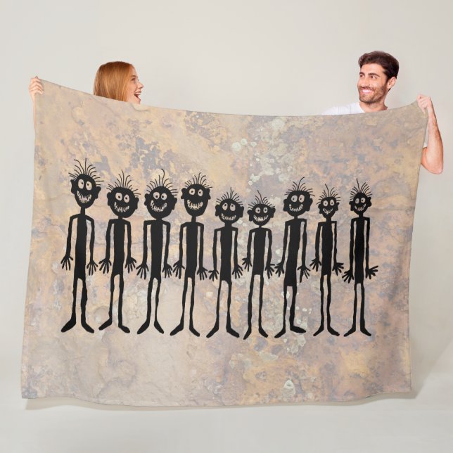 Walking Gigglers Petroglyph-natten Fleecefilt (På plats)