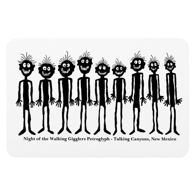 Walking Gigglers Petroglyph-natten Magnet (Horisontell)
