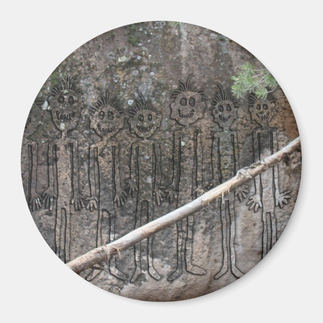 Walking Gigglers Petroglyph-natten Magnet (Framsidan)