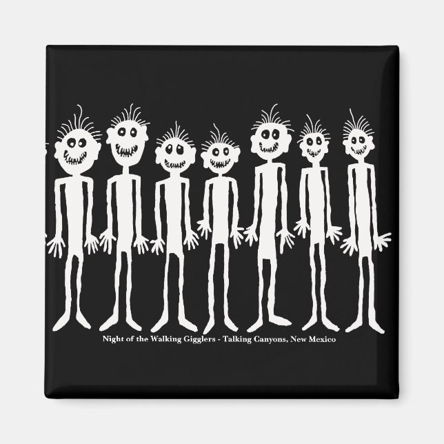 Walking Gigglers Petroglyph-natten Magnet (Framsidan)