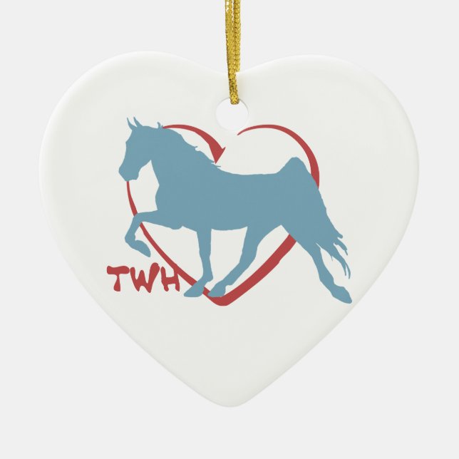 Walking Horse Lover Julgransprydnad Keramik (Framsidan)