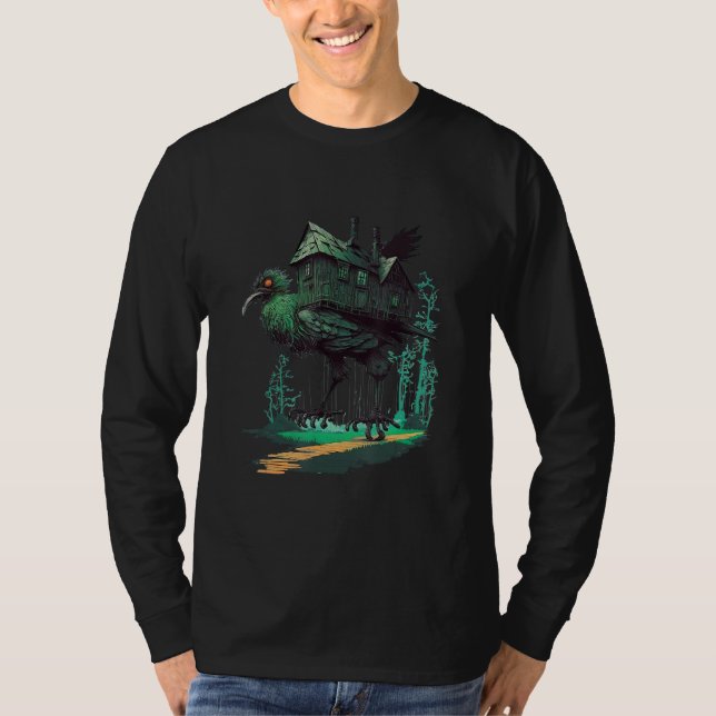 Walking House on Chicken Legs Slavic folklore Baba T Shirt (Framsida)