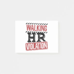 Walking HR Violation Human Resources Nightmare Post-it Block