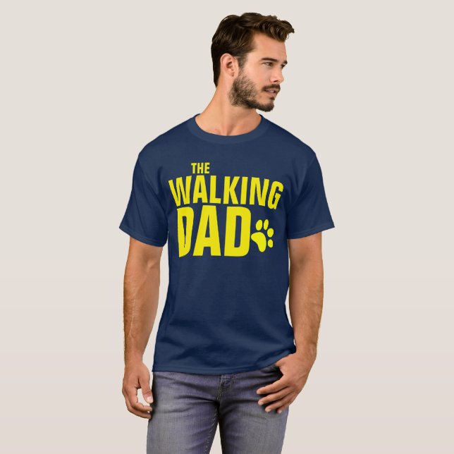 Walking Hund Pappa T-shirt (Hel framsida)