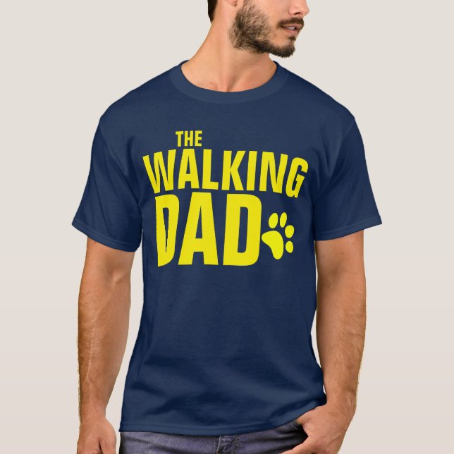 Walking Hund Pappa T Shirt (Framsida)
