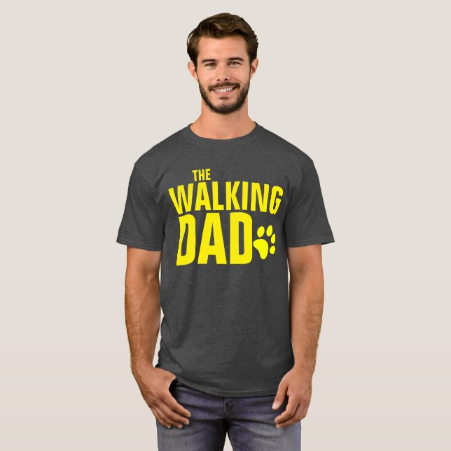 Walking Hund Pappa T Shirt (Hel framsida)
