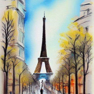 Walking i Paris Poster