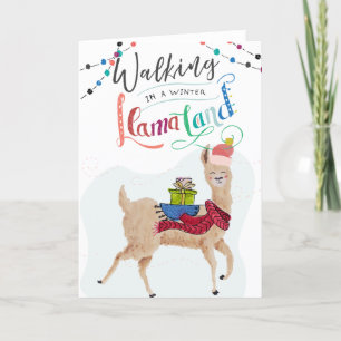 Walking in a Winter Llama Land Tack Kort