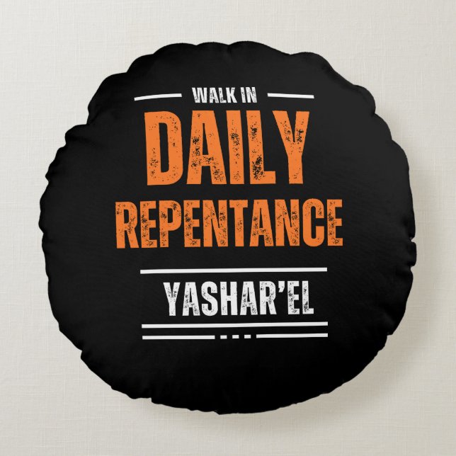 Walking in Daily Repentance Rund Kudde (Framsidan)