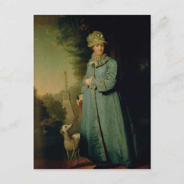 Walking in the Park at Tsarskoye Selo 1794 Vykort (Framsida)