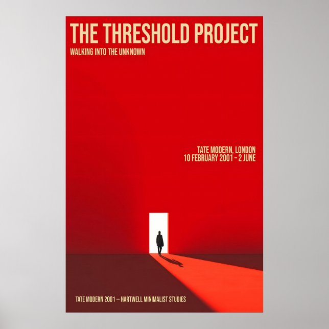 Walking Into the Unknown Postertryck  Minimal Röd Poster (Framsidan)