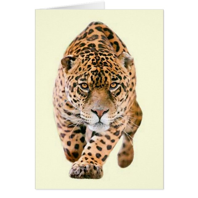 Walking Jaguar Öga Hälsningskort (Framsidan)