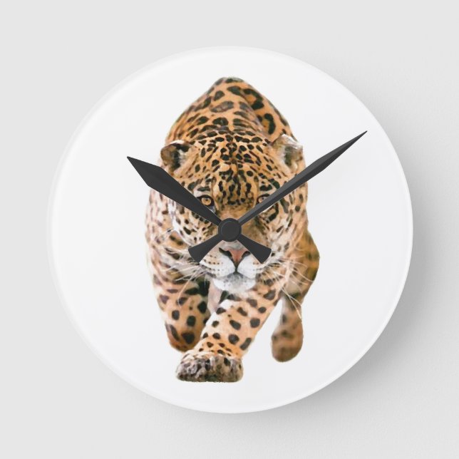Walking Jaguar Öga Rund Klocka (Framsida)