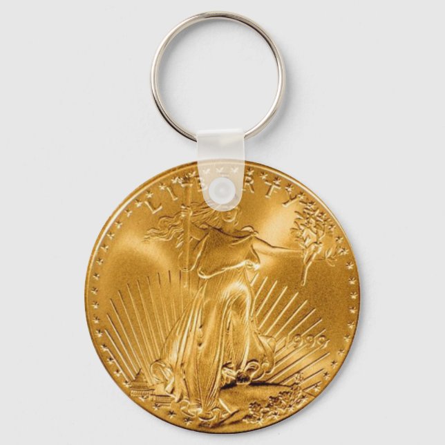 Walking Liberty 1 dollar Guld COIN Nyckelring (Framsida)
