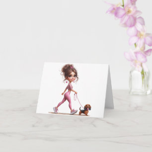 Walking My Dachshund Kort