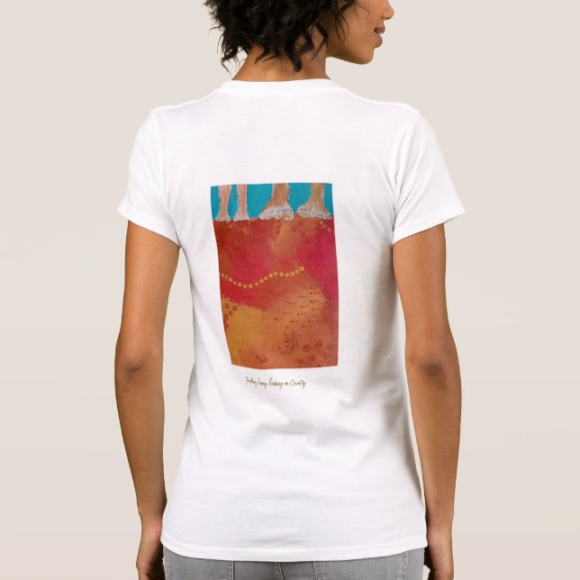 Walking on Country Aboriginal print shirt T (Baksida)