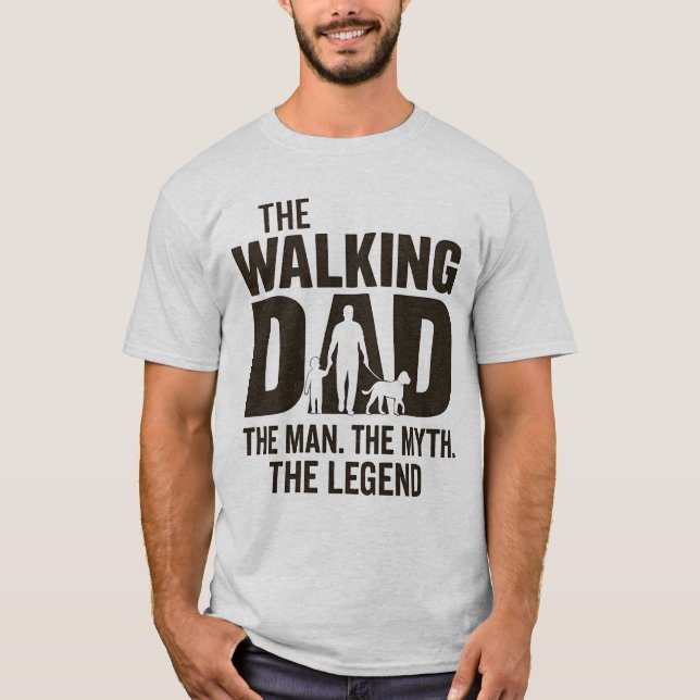 Walking Pappa - mannen, myten, legenden T Shirt (Framsida)
