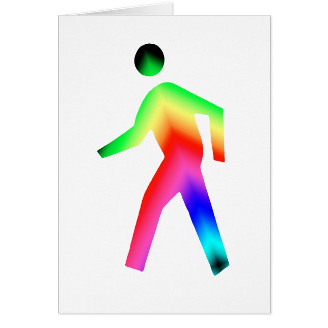 Walking Rainbow Man Hälsningskort (Framsidan)
