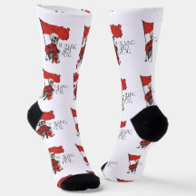 Walking Red Flagga Skeleton | Edgy minimalistiskt