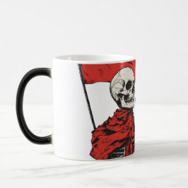 Walking Red Flagga Skeleton | Edgy minimalistiskt  Magisk Mugg