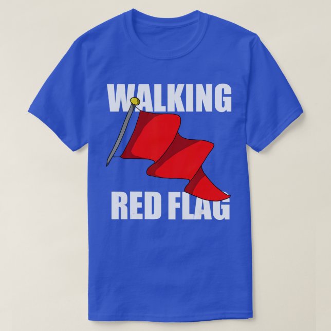 Walking Red Flagga T Shirt (Design framsida)