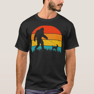 Walking Retro Sunset av Chihuahua Hund T Shirt