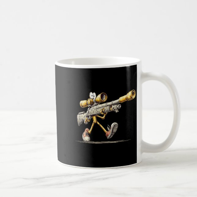 Walking Rifle Gun Kostym för Precision Sniper Kaffemugg (Höger)