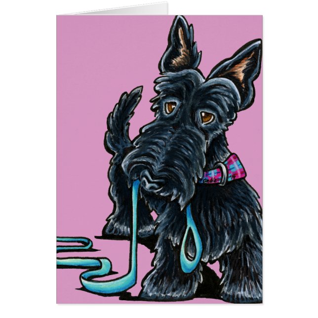 Walking Scottie Hälsningskort (Framsidan)
