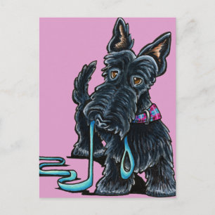 Walking Scottie Vykort
