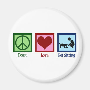 Walking Service Kärlek Peace Pet Sitta Hund Magnet