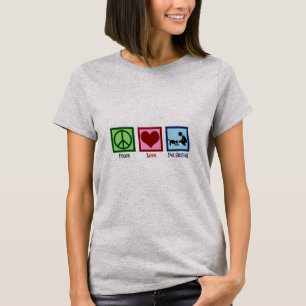 Walking Service Kärlek Peace Pet Sitta Hund T Shirt