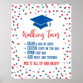Walking Tacos Studentfest Sign Patriotic Poster
