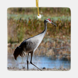 Walking Tall, Sandhill Crane Julgransprydnad Keramik