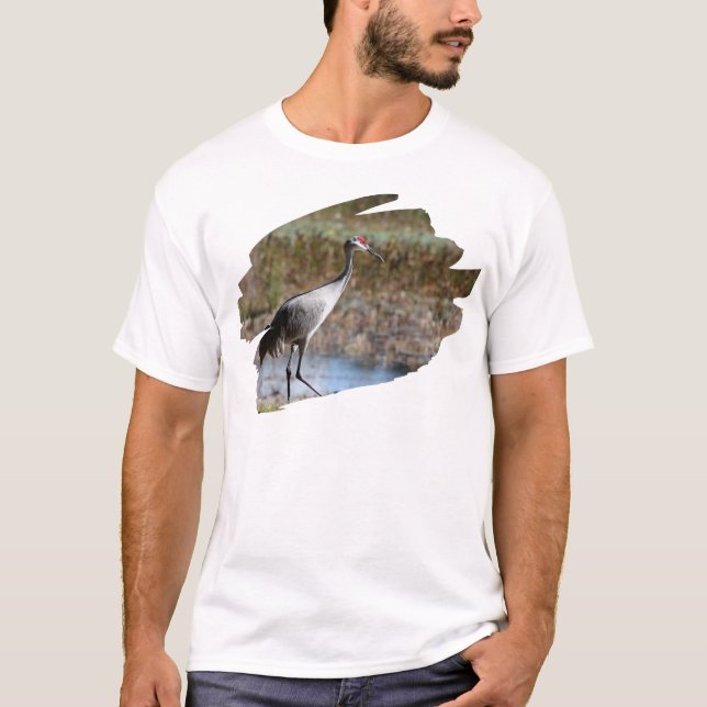 Walking Tall, Sandhill Crane T Shirt (Framsida)