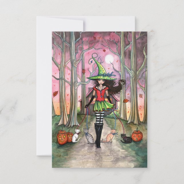 Walking the Cats Halloween postkort Kort (Framsida)