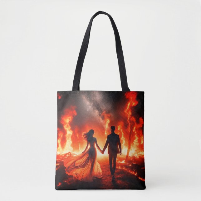 Walking Through the Fire on a Reusable Tote Bag Tygkasse (Framsida)