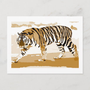Walking Tiger Pop Art Vykort